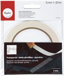 Rayher Self-Adhesive Double-Sided Tape Transparent 3mmx20m 1pcs