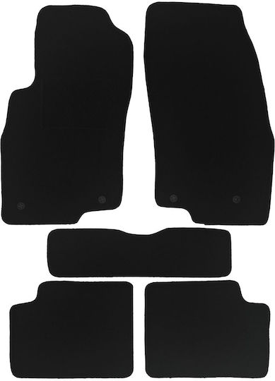 Set of Front and Rear Mats 5pcs for Fiat Punto 2012 Black