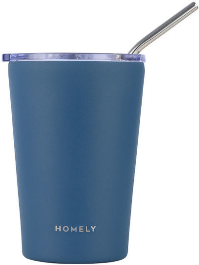 Homely Thermosflasche Tasse 400ml Indigo Blau