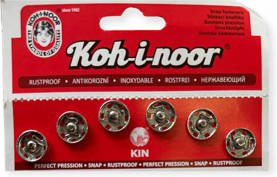 Μεταλλικες Σουστες Τσεχιας Koh-i-noor No5 13mm Ασημι 6τεμαχια