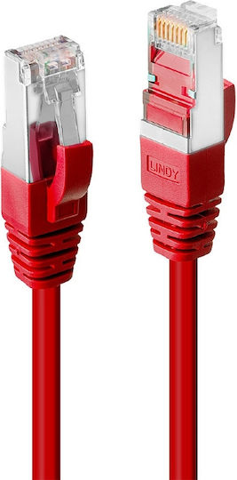 Lindy SF/UTP Cat.6 (Gigabit) Καλώδιο Δικτύου Ethernet 0.5m Κόκκινο