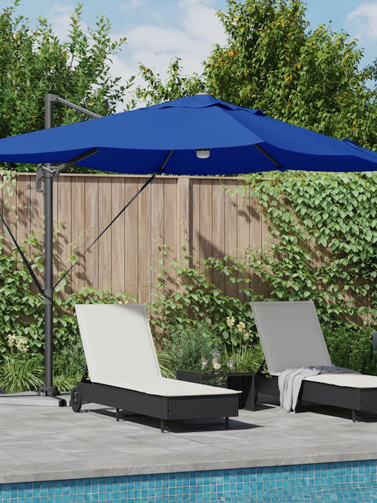 Hängender Rundschreiben Aluminium Gartenschirm Blau F2.5xH2.65m