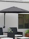 Umbrella Wall Round Aluminum Gray D2.5m