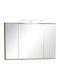 Pro Bagno Badezimmerspiegel LED aus Spanplatte mit Schrank 100x70cm Beige
