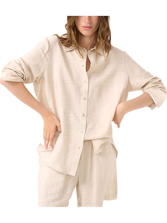 My Essential Wardrobe Γυναικείο Πουκάμισο Beige-purple