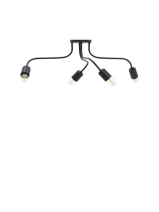 Pakketo Luchter Deckenleuchte 60cm Schwarz mit Fassung E27