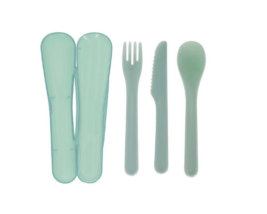 Pedrini Baby Set with Fork made of Plastic in Case 3pcs
