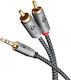Goobay 3.5mm Male To RCA Female Audio Cable Gray 0.5m With Gold Plated Terminals 65284