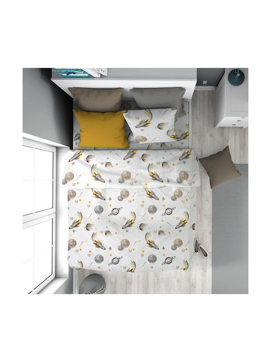 Dimcol Παιδικό Πάπλωμα Μονό White-grey 160x240εκ.