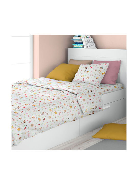 Dimcol Παιδικό Πάπλωμα Μονό White-pink 160x240εκ.