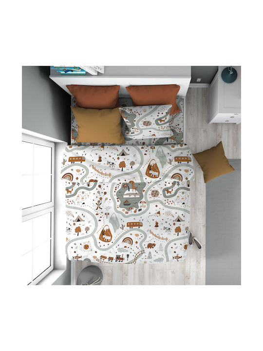 Dimcol Παιδικό Πάπλωμα Μονό White-mint 160x240εκ.