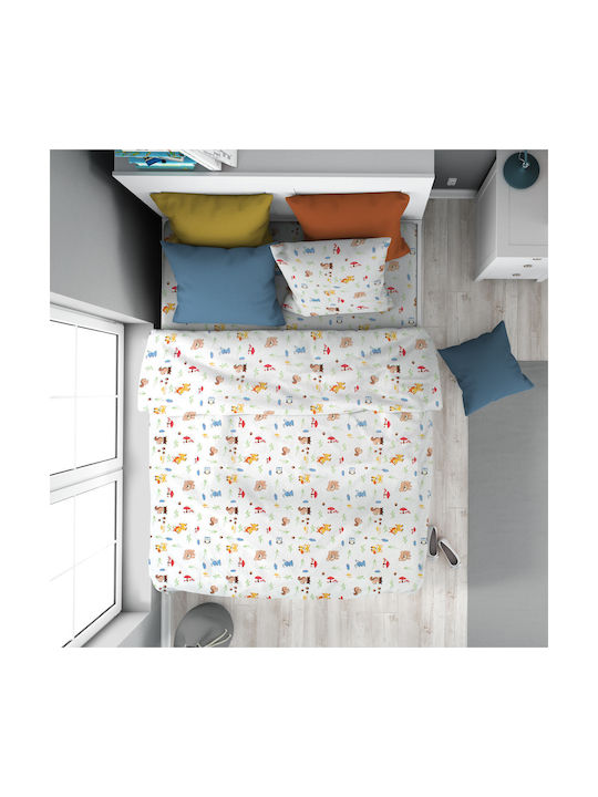 Dimcol Pătură pentru copii Single White-sky Blu...