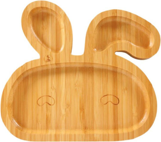 Baby Donkey Baby Food Plate made of Bamboo Green