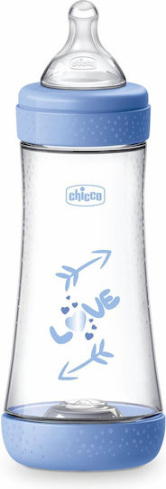 Chicco Πλαστικό Μπιμπερό Perfect 5 Κατά των Κολικών με Θηλή Σιλικόνης για 4+ μηνών Μπλε 300ml