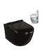 Inter Ceramic Wall-Mounted Toilet with Cover with Bidet Black