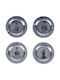 Set 4 Excellent Houseware Ashtrays Metal 14 Cm Silver