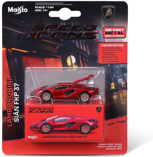 Maisto Metal Car Speed Icons Lamborghini Sian FKP 37 Red Scale 1 to 64