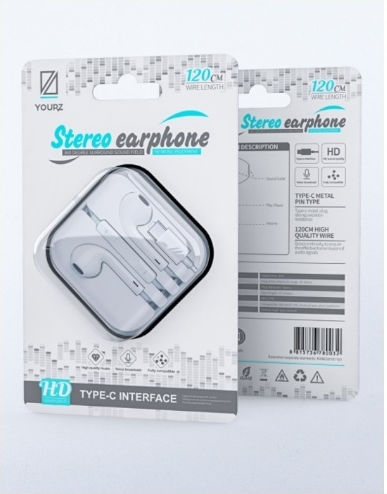 YOURZ 1154 Earbuds Handsfree Headphones with Connector USB-C White