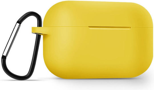 Case Silicone with Hook in Yellow color for Apple AirPods Pro