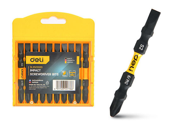 Deli Set 10 Screwdriver Bits Straight