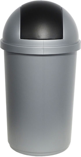 Viomes Waste Bin Waste Plastic Silver 60lt 1pcs