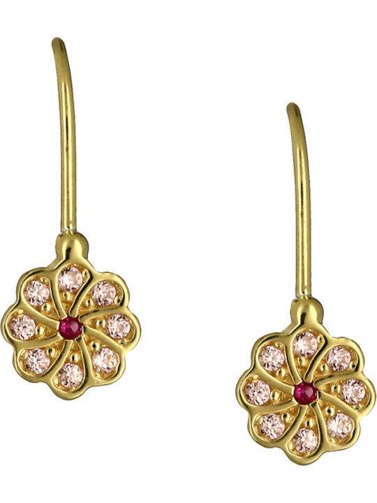 Kids Earrings Pendants with Stones from Gold 9K