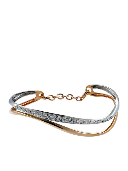 Women's Bracelet Handcuffs Made of 18K White Gold with Diamond 19cm