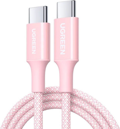 Ugreen USB 2.0 Cable USB-C male - USB-C 100W PD Ροζ 2m 340572