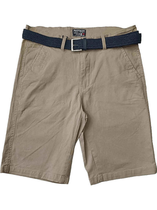 Paco & Co Ανδρική Βερμούδα Chino Khaki