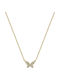 Dio Jewellery Lab Necklace with design Butterfly from Gold Plated Silver with Zircon