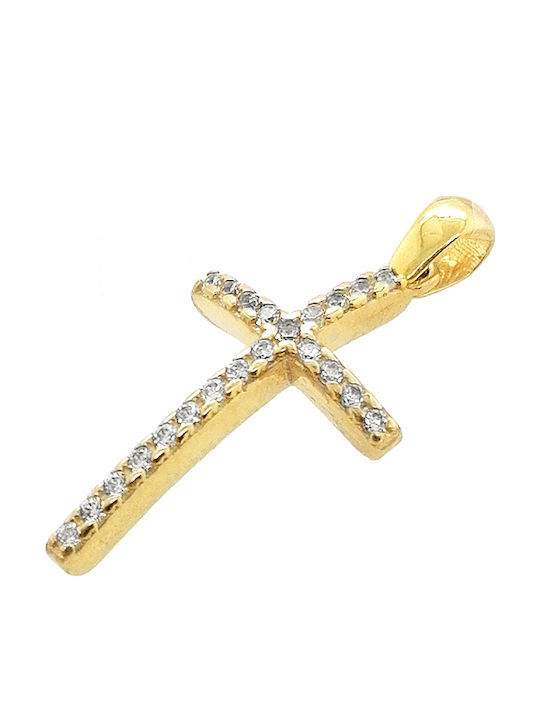Dio Jewellery Lab Γυναικείος Σταυρός από Επιχρυσωμένο Ασήμι χωρίς Αλυσίδα