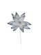 Art Et Lumiere White-Silver Glitter Flower