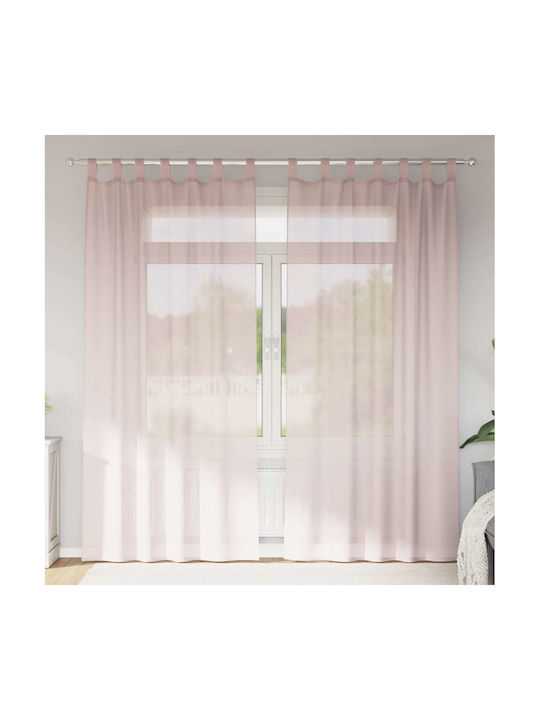 vidaXL Pink Curtains Set with Tab Top 140x245cm