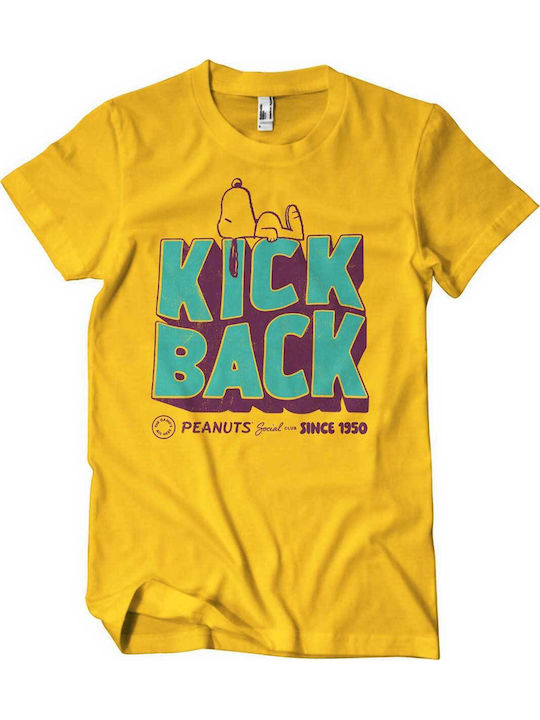 Peanuts Kick Back Social Club T-shirt Gold Pnc-1-pn006-h85-gd