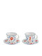 Marva Set Căni Maro Din porțelan Multicolore 120ml 2buc