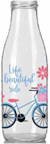 Homestyle Bottle Water Glass with Screw Cap Transparent 1000ml