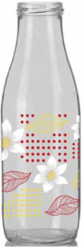 Homestyle Bottle Water Glass with Screw Cap Transparent 1000ml