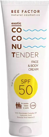 Bee Factor Exotic Coconut Tender Αντηλιακή Κρέμα Προσώπου και Σώματος SPF50