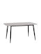 Raven Tisch Speisesaal Grey Marble-black Metal 140x80x74cm