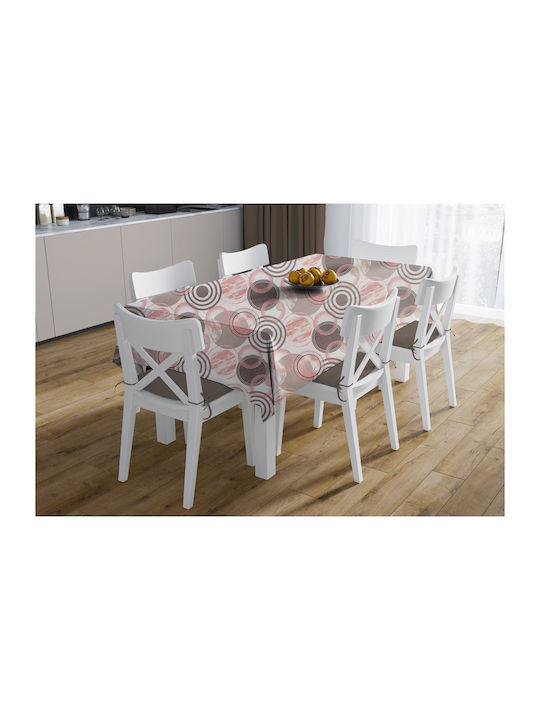 Dimcol Καρέ Τραπεζομάντηλο Αλέκιαστο Circles 469 Coral 90x90εκ.