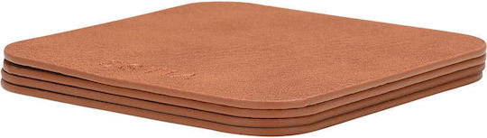 Estia Allure Σουβέρ Πλαστικό Καφέ 10x10cm 4τμχ