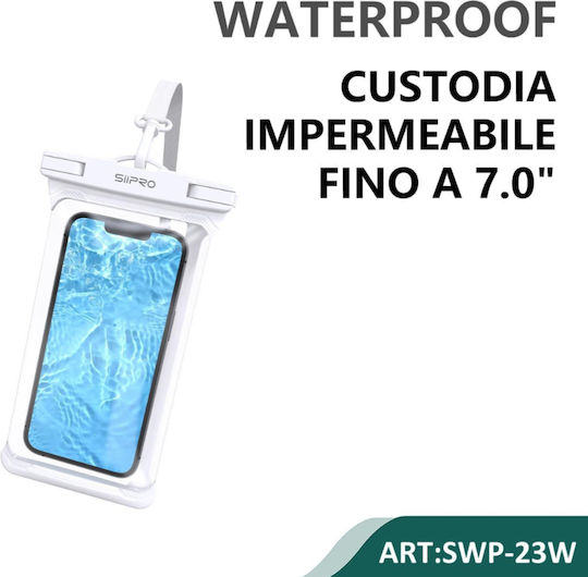 Siipro Universelle Wasserdichte Handyhülle 7" Weiße