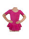 Short-sleeved Kids Dance Bodysuit Fuchsia
