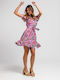 Summer Mini Dress with Ruffles Lilac