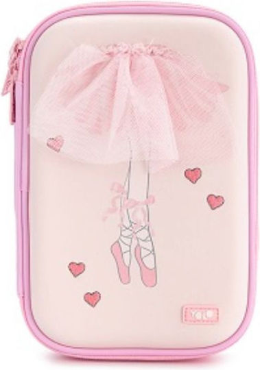 Yolo Pencil Case with 2 Compartments Pink