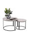 Rund Beistelltisch Talos Metall White Marble 2Stück B70xT70xH45.5cm