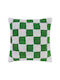 Butlers Μαξιλάρι Καναπέ Checker Style από Βελούδο Πράσινο 50x50εκ.