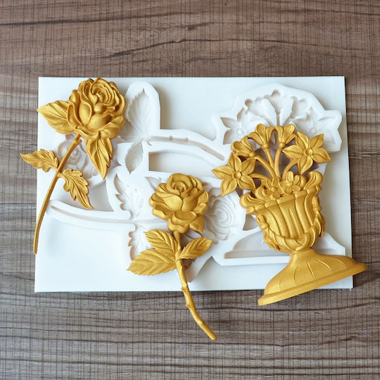 Silicone Mold Flowers Flowerpot 19.5x13x1.3cm