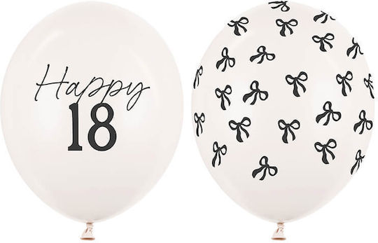 Set of 6 Birthday Balloons White