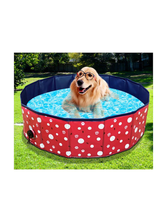 Klappbarer Hundepool Pfotenspuren Grüner 120x30cm Klappbarer Hundepool Pfotenspuren Grüner 120x30cm